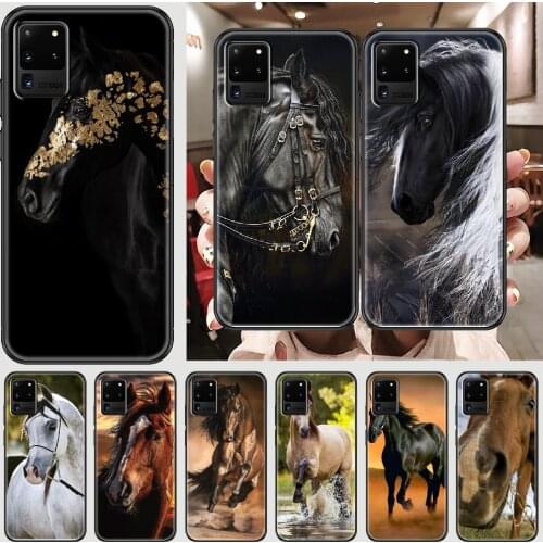 Horse Domineering cool Phone case For Samsung Galaxy Note 4 8 9 10 20 S8 S9 S10 S10E S20 Plus UITRA Ultra black pretty bumper