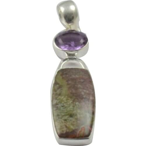 Lovegem Nature Dinosure Bron & Amethyst Pendant 925 Sterling Silver, 52.2 mm, MHBAP4958