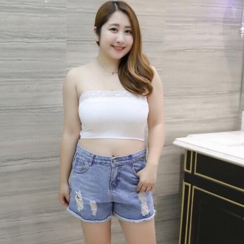Ladies Sexy Large Plus Size Tube Top Underwear Women Lace Fashion Strapless Bandeau Crop Simple Color Bra Intimates Clothes