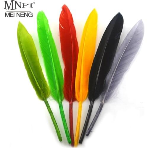 MNFT New 24PCS/Lot Colorful Goose Feather Plume For Fly Fishing Flies Fly Tying Material Steamer Fishing DIY Bait Lure Making