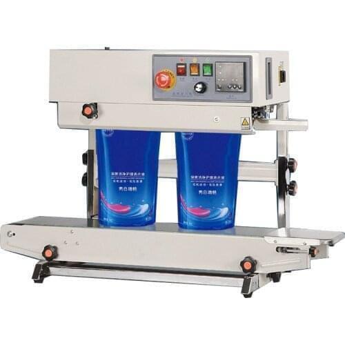 Low-cost vertical continuous tape sealing machine with date printer