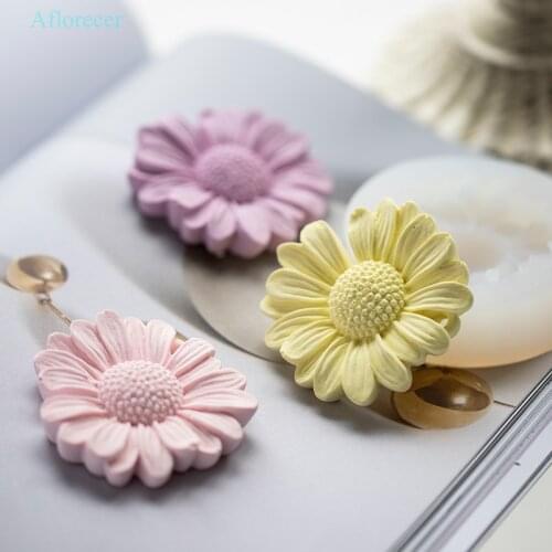 New Chrysanthemum Daisy Flower Mold Silicone Mold Handmade DIY Aroma Gypsum Silicone Mold Cake Fondant Mould