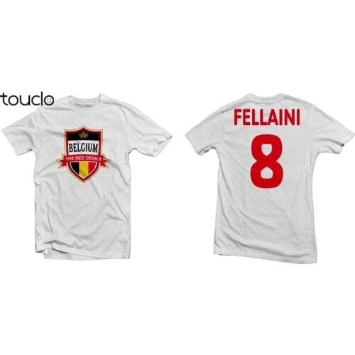 New Arrival Brand-Clothing Fashion Cotton Belgium The Red Devils Hero Fellaini Printed Footballer Tee Men T Shirts double sized