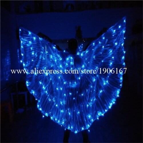 New Design Flashing Glowing LED Light-up Luminous Bule Color Costumes Cloak Suits For DJ Dancing Stage Wear DHL Free Shipping