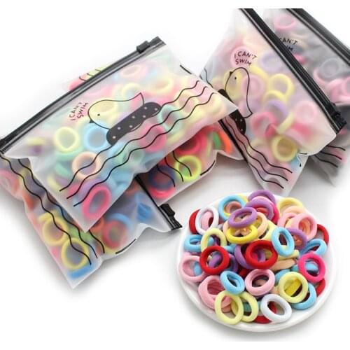 50pcs/Bag Striped Lovely style kids Elastic Hair Bands 6 colors mixing Childrens Head rope hair accessories for girls