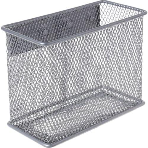 Durable Refrigerator Wire Mesh Magnetic Basket Storage Box Kitchen School Cabinet Sundries Pen Makeup Organizer