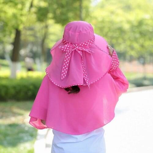 Manufacturers direct selling sunshade hat summer one - piece shawl sunscreen Korean version lady mask sun hat Free Shipping