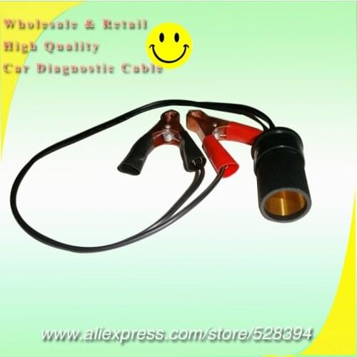 15% Off 12 volt outlet for Battery Metal Alligator Clip 12V DC Cigarette Lighter Socket Adapter Crocodile Car Cable Connector