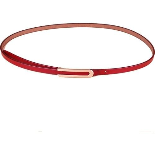 Genuine Cowskin Women Narrow Waist Belt Casual Jeans Belt Fashion Dress Decoration Waistband Metal Pin Buckle Strap