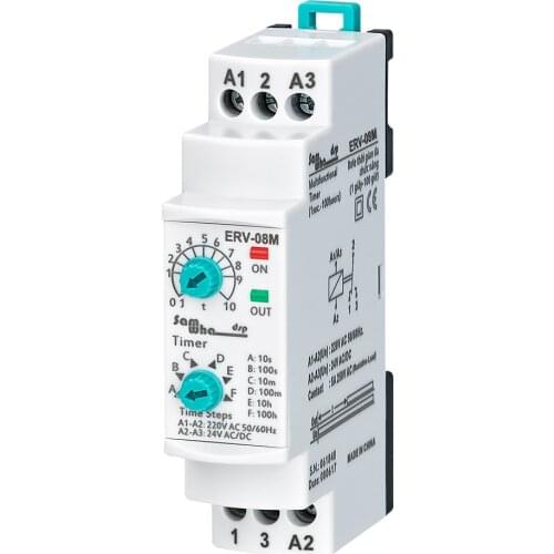Samwha-Dsp ERV-08M Off Delay Multifunctional Time Relay Electronic Adjustable (0,1sec. - 100 hours.)
