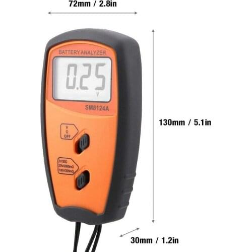 Battery Resistance Voltmeter Internal Impedance Meter LCD Rechargeable SM8124A
