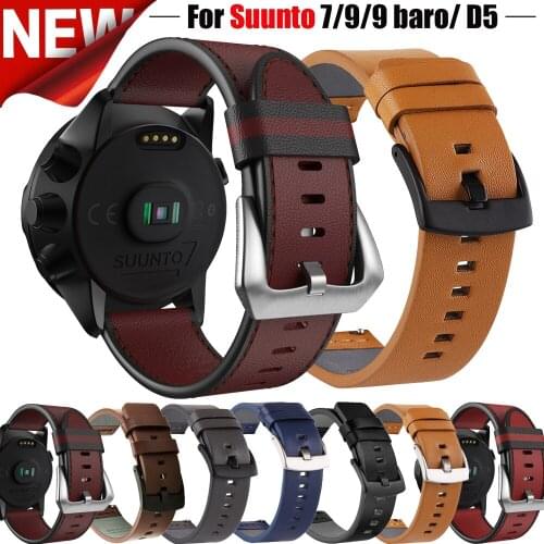For Suunto 7/Suunto 9 Replacement Wristband Leather Sports Watch Strap For Suunto 9 Baro/9 Spartan/9 GPS Watch Band Accessories