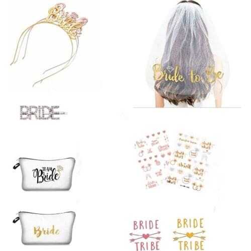 Bridal Wedding Veil Bride To Be Sash Bachelorette Hen Party Bridal Shower Marriage Gift Wedding Decoration Hair Accessories-S