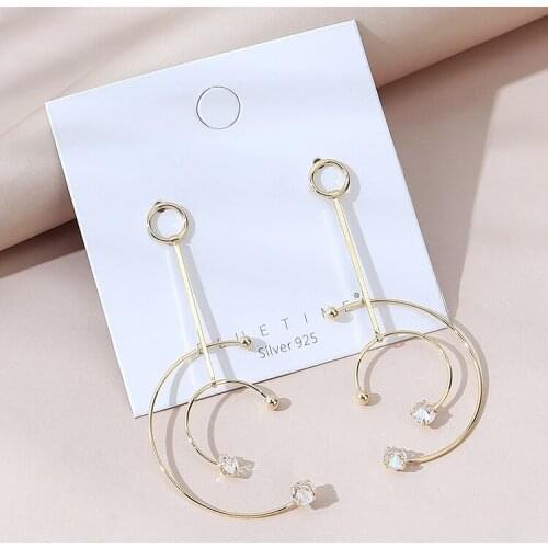 TONGKWOK Bohemia Exaggeration Dangle Earrings For Women Silk Thread Tassel Metal Long Chandelier Earrings #144562