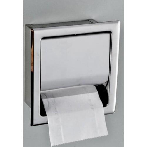 Stainless Steel Built-in Toilet Paper Box In-wall Installation Tissue Box Tray Concealed Bathroom Hidden Roll Holder