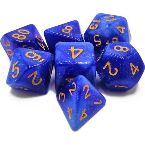 High Quality 6 color Creative Universe Galaxy Dice Set of D4-D20 Glitter Powder Amazing Effect for DnD MTG Tabletop RPGs Games