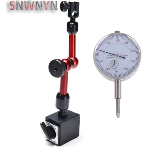 High Quality Mini Universal Magnetic Base Holder Stand 0-0.08/10mm Dial Test Indicator for Equipment Calibration