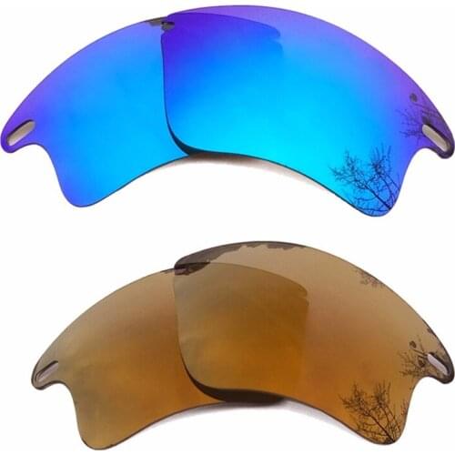 Ice Blue & Bronze Gold Mirrored Polarized Replacement Lenses for Fast Jacket XL Frame 100% UVA & UVB