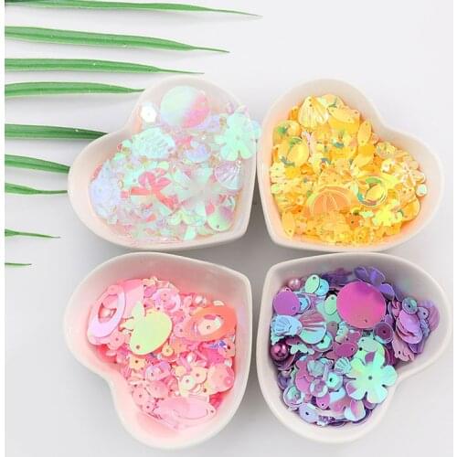 10g DIY Apparel Sewing & Sequins Fabric with Pearls Glass Beads For Craft Mixed Flower Stars Shell Leaf Shapes Lentejuelas