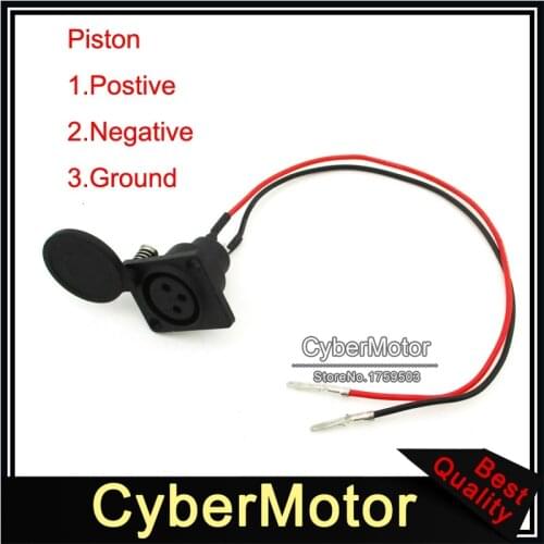 2 Wires 3 Position (1 Positive 2 Negative 3 Ground ) XLR Charging Port Socket For Currie GT Schwinn Ezip Izip EVO Scooter