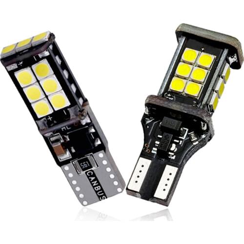 2 PCS W16W T15 LED Bulb Canbus W5W T10 LED Signal Lights 12V 7500K White Car Reverse Back Parking Wedge Side Clearance Lamps