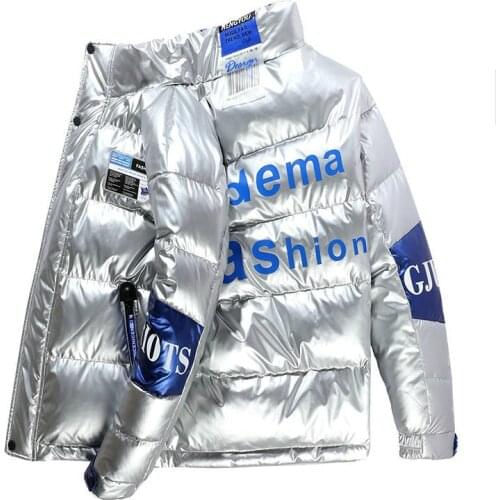 2020 Winter Mens Jacket Casual Warm Thick Coat Fashionable Hooded Parkas Mens Clothing Windproof Shiny Jacket 4XL