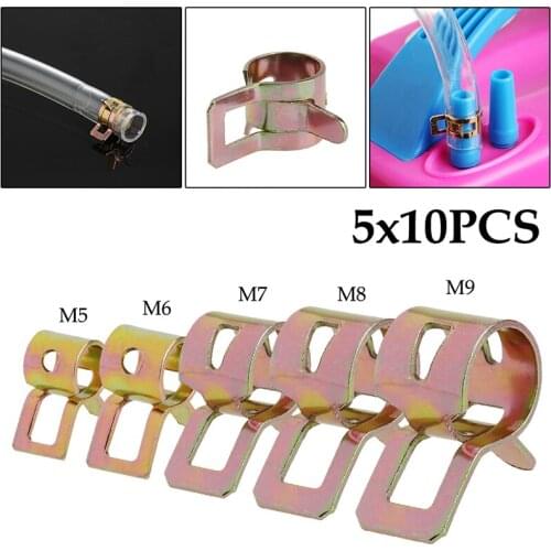 2021 New 50Pcs 5/6/7/8/9mm Spring Clip Fuel Line Hose Water Pipe Air Tube Clamps Fastener
