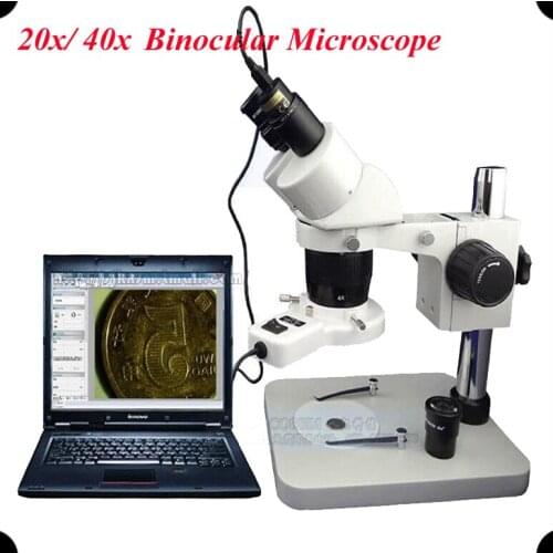 20x/40x Binocular Stereo Microscope Continuous Zoom Adjustable Lift Stand 60LED Lamp For Phone Repair Jeweler Appraisal SRD-2040