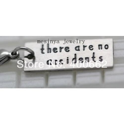 30pcs s.steel there are no accidents dangle charms for floating locket , glass living locket not included