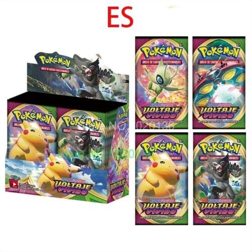 324pcs Pokemon Cards Toys Spanish Trading Card Game Sword Shield Vivid Voltage Collection Box Card Espada Escudo Game For Kids