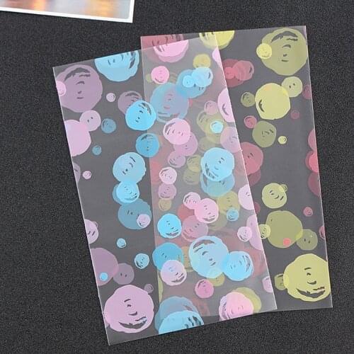 50pieces / batch translucent plastic biscuit packaging bag Candy Bag Cupcake packaging bag birthday party wedding decorations
