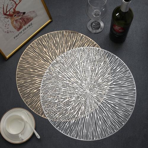 8 Styles Fashion Table Hollow Out Placemats Non Slip Heat Insulation Round Table Mats for Kitchen Dining Decoration