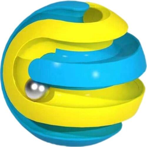 83XC Interactive Fingertip Gyro Portable Anti Anxiety Spinner Practical Joke Miniature Toy Orbiting Ring Gyroscope Kids’ Gift