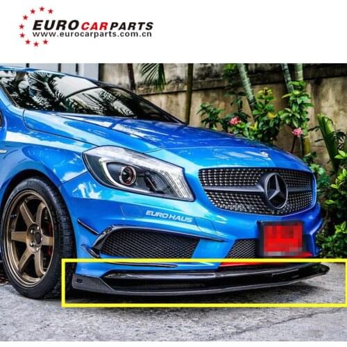 A CLASS W176 a45 R style carbon finber front skirt fit for A45 carbon front spoiler with big and small lip
