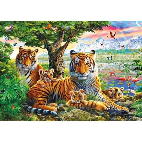 5d diy Diamond Painting Tiger Cross stitch Kit Full Square/Round Diamond Embroidery Forest Animals Mosaic Picture of Rhinestones