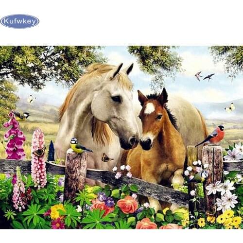 Diy Diamond Painting Horse And birds Full Square Diamond Embroidery animals Cross Stitch Rhinestone Mosaic Painting