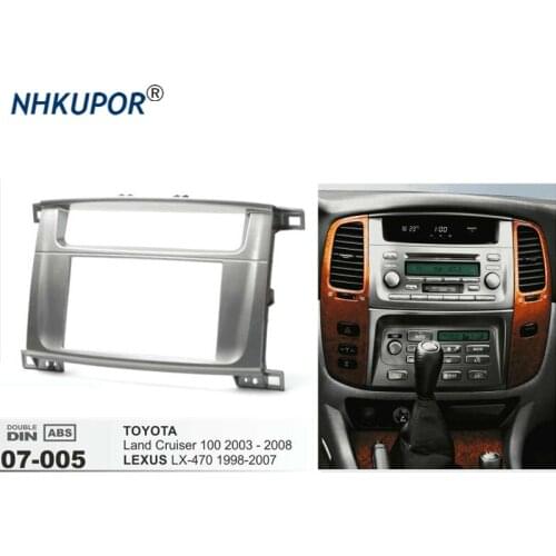07-005 Car Radio Fascia for LX-470 2002+/Land Cruiser 100 Stereo Fascia Dash CD Trim Installation Frame Kit 173*98mm