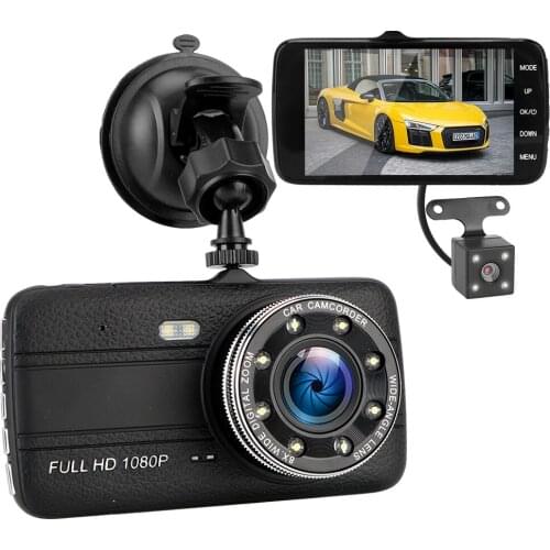 Auto Accessories G-sensor 170° Wide Angle Dash Cam HD 1080P Video Recorder Camera Dual Lens Auto DashCam 4" Car DVR