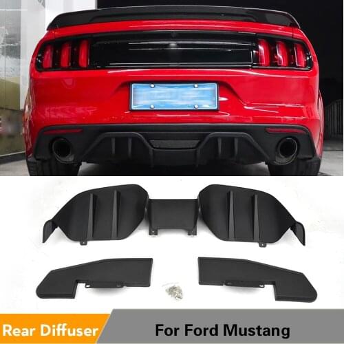 Car Styling PP Car Rear Bumper Diffuser Lip Spoiler Guard For Ford Mustang Coupe 2015 - 2017