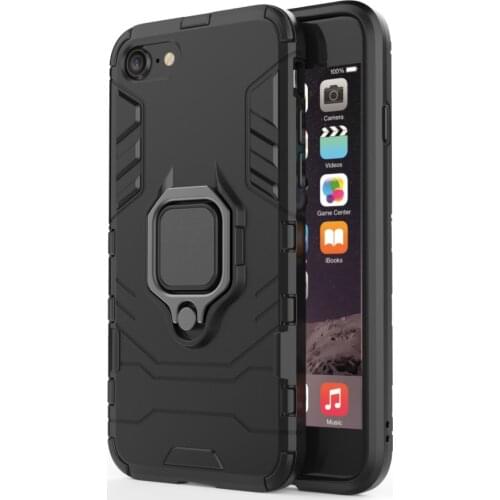 Armor Shockproof Ring Holder Case for IPHONE SE2 Hard PC Soft TPU Hybrid Rugged Back Cover For iPhone SE 2020