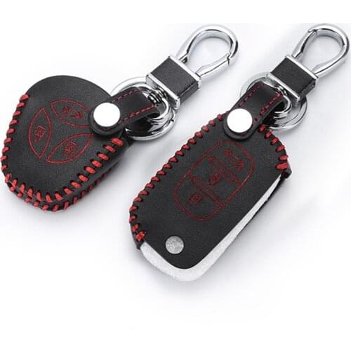 Car Key Cover Case For LADA Sedan Largus Kalina Granta Vesta X-Ray XRay Remote Key Car folding key Leather Case cover