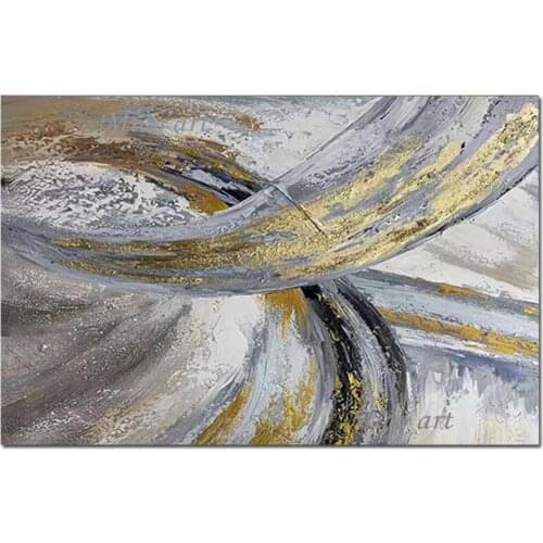 Abstract Textured Heavy Thick Gold Foil Design Oil Painting 100% Hand-painted Living Room Decoration Unframed Canvas Wall Art