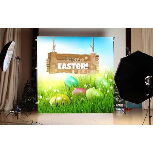 Wood Happy Easter 5x7ft Vinyl Photography Background For Newborn Meadow Flowers Grass Backdrop For Children photo studio Props