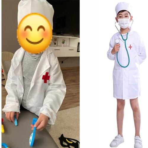Fancy Party Birthday Simulate Dentist Work Children Uniform Baby Girl Boy Toys Set Cross Coat Halloween Costume for Kid Cosplay