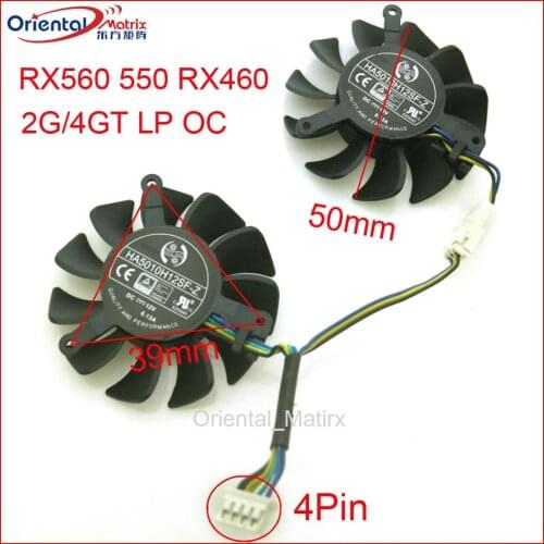 HA5010H12F-Z 12V 0.13A 50mm GPU Fan For MSI RX560 550 RX460 2G/4GT LP OC Graphics Card Cooler Cooling Fan