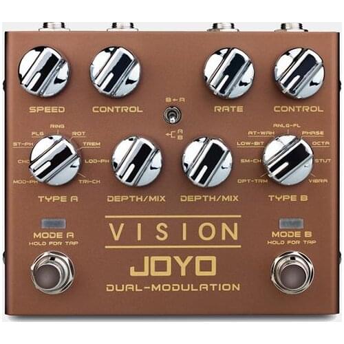 JOYO R-09 Vision Multi-Effect Guitar Pedal Dual Channel Modulation Pedal Support Stereo Input & Output 9 Effects True Bypass