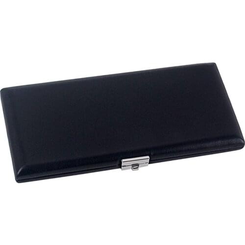 Bassoon Reed Box Leather Cover Reed Case Holder Storage Box for 10pcs Bassoon Reeds (Black)