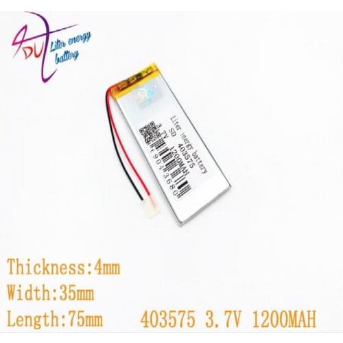 Liter energy battery 403778 3.7V 1350MAH smart home MP3 speakers Li-ion battery for dvr,GPS,mp3,mp4,cell phone,speaker