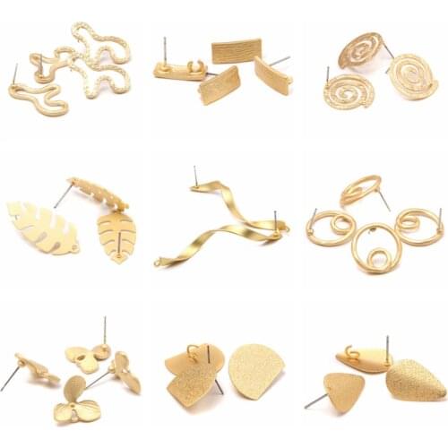 10pcs Golden Geometric Metal Earrings Connector Base Charms Linker for DIY Drop Earrings Jewelry Making Accessories Wholesale