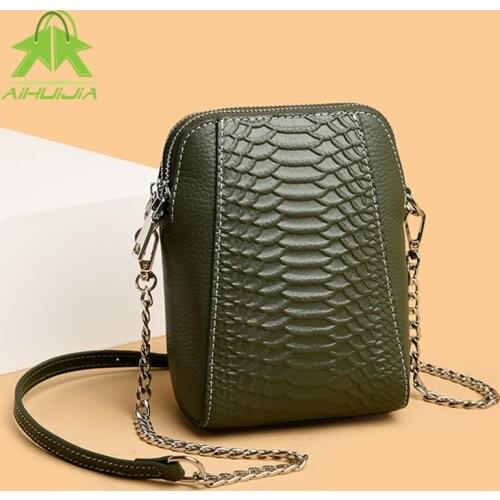 Fashion Genuine Leather Womens Handbag Luxury Design Crocodile Pattern Messenger Bag 2021 New Simplicity Women Shoulder Bags